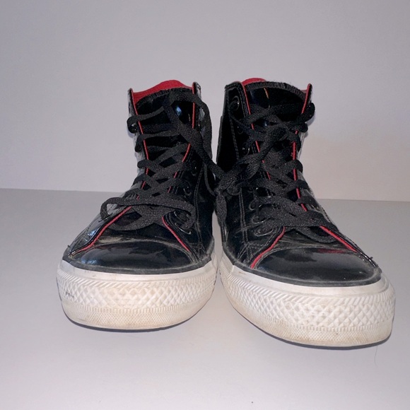 Converse Chuck Taylor All Star Black Patent Leather EUC - Men’s 9.5 - Picture 2 of 6